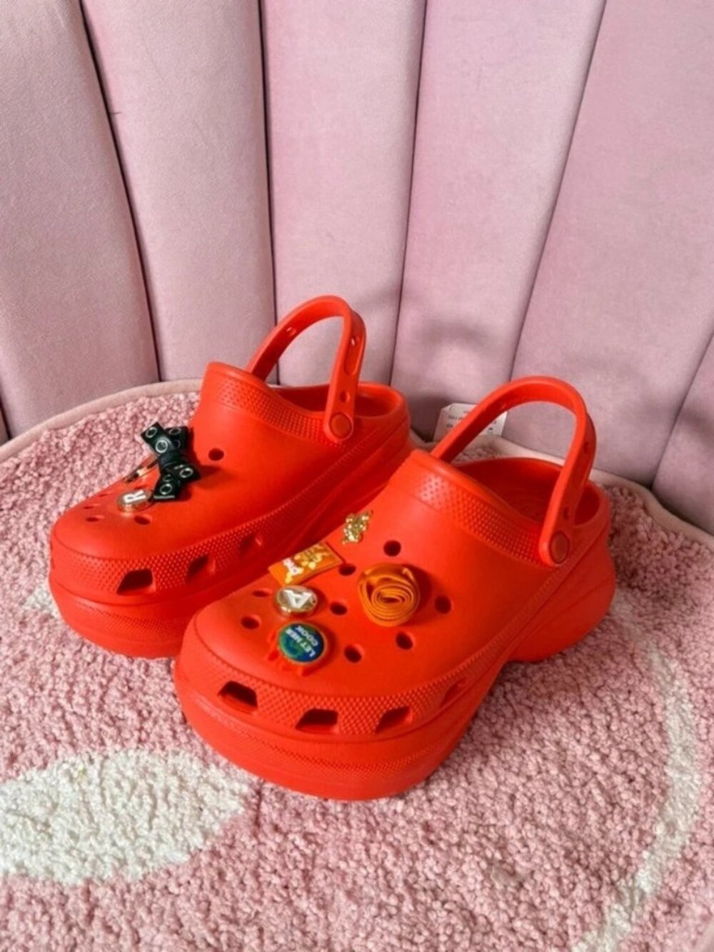 Crocs orange Bae platform shoes size us 8